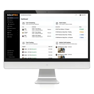 Janitorial software dashboard for commercial cleaning teams