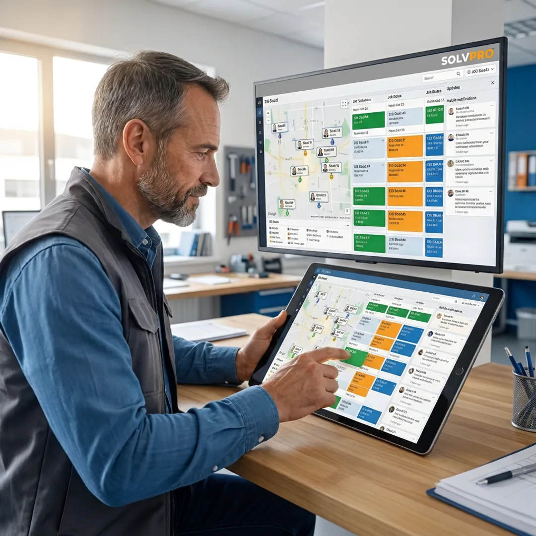 Manager scheduling field crews in SolvPro