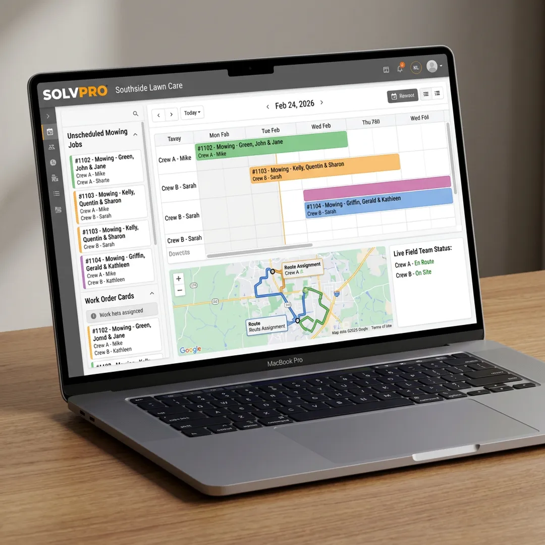 Crew calendar for lawn care scheduling software