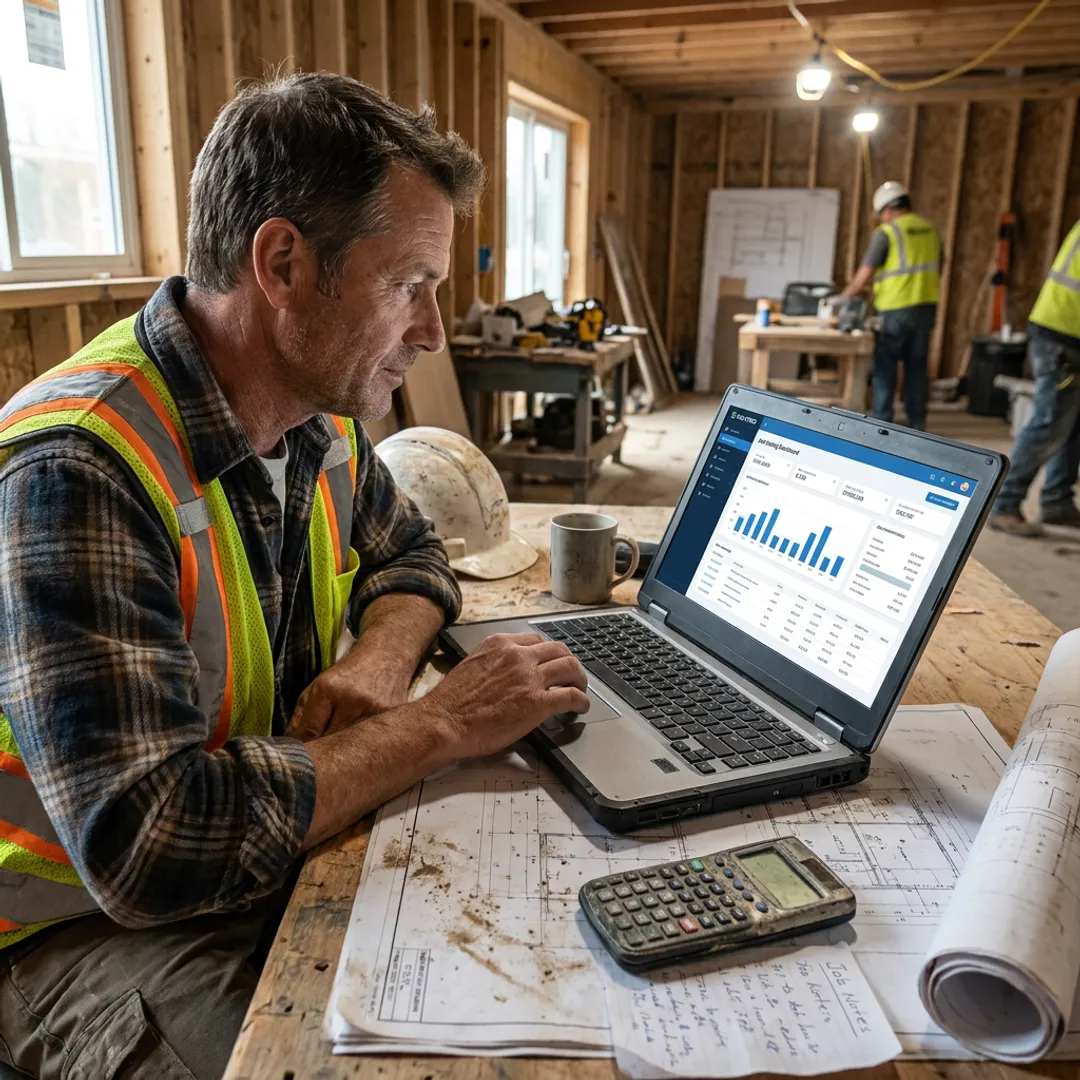 Construction manager creating a digital estimate