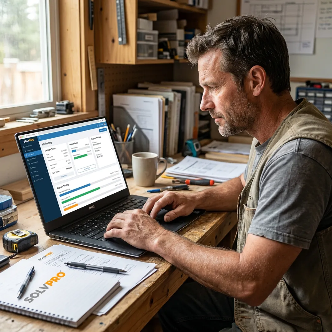 Estimator creating an invoice in SolvPro