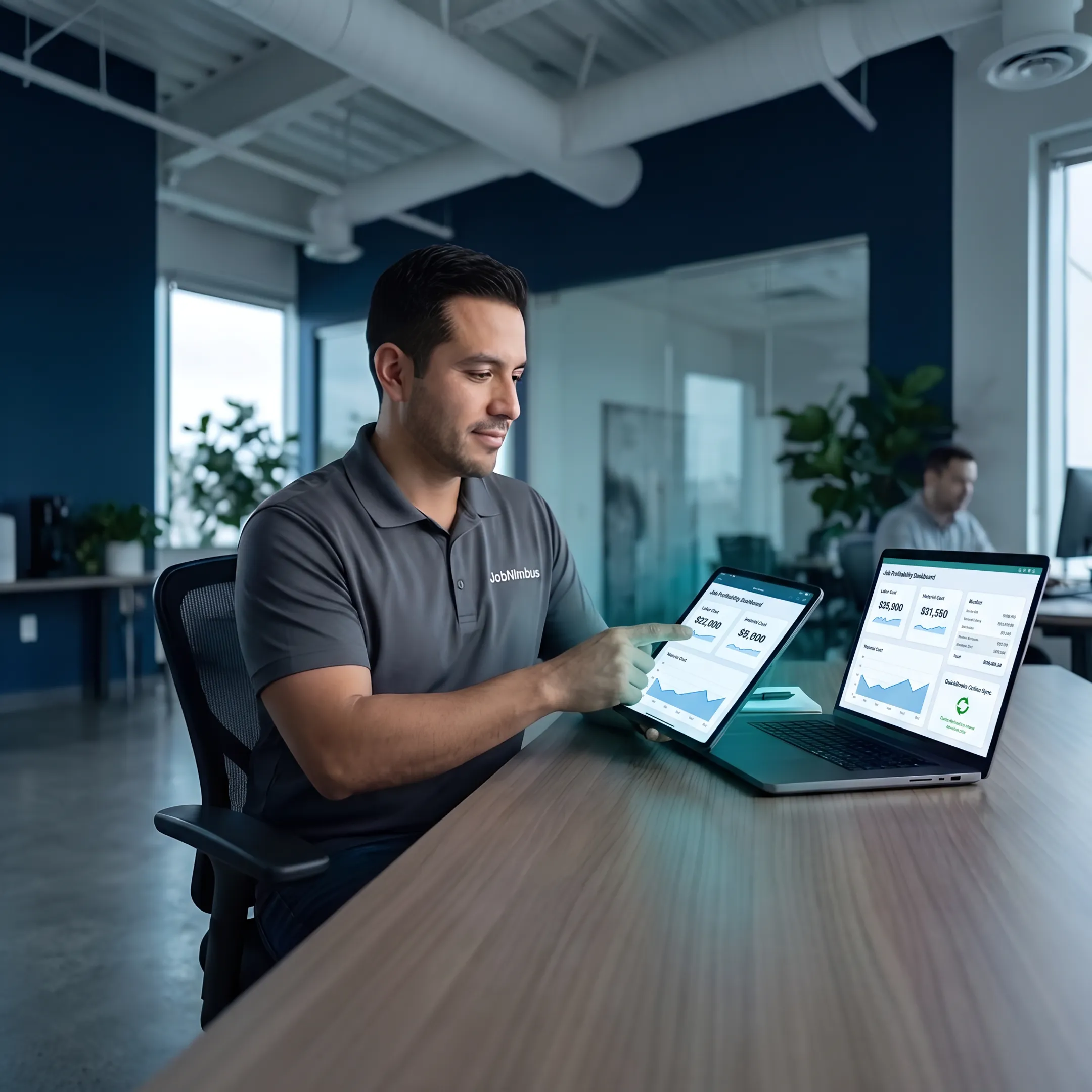 Job costing dashboard connected with QuickBooks Online