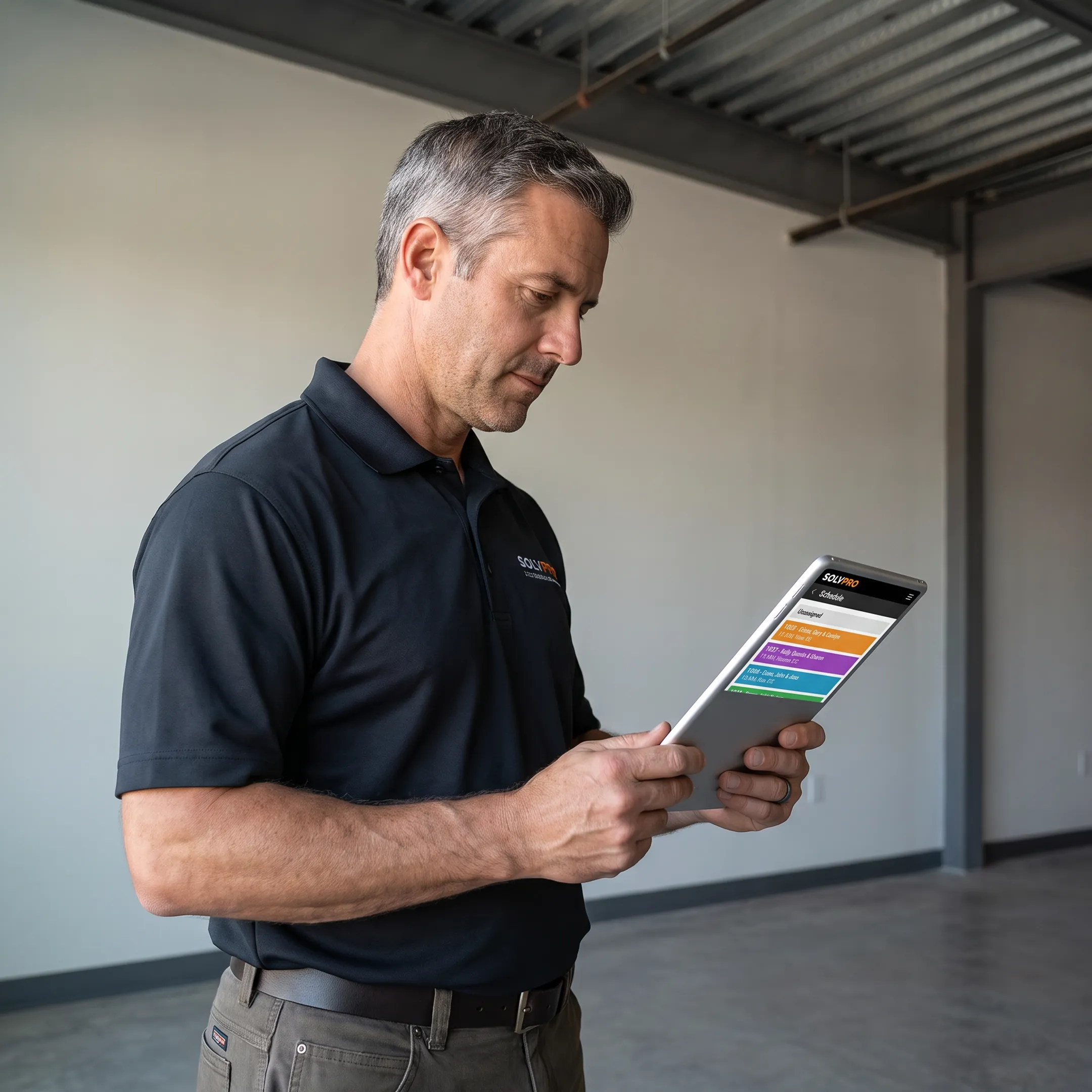 Service team using service order management software