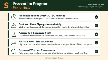 Retail slip and fall prevention program checklist with five core safety practices