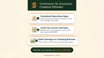 Three most common contractor GL insurance mistakes and how to avoid them infographic