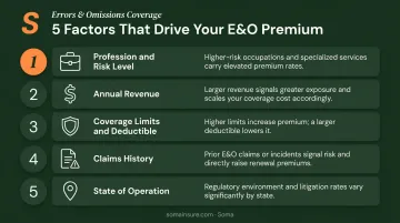 Five key factors that determine freelancer professional liability insurance premium costs