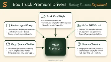 Key factors affecting box truck insurance premiums across five rating categories