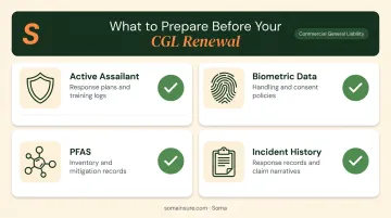 CGL renewal preparation checklist four risk management documentation categories for underwriters