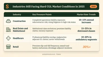 Four high-risk industries CGL hard market conditions and rate pressures 2025