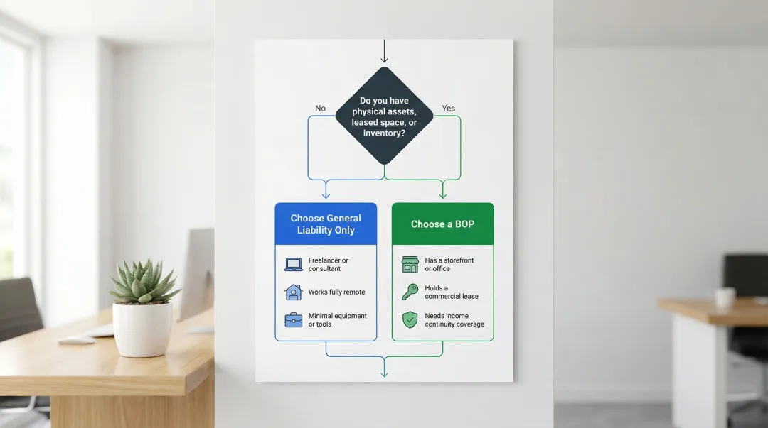 GL only versus BOP decision framework flowchart for small business owners