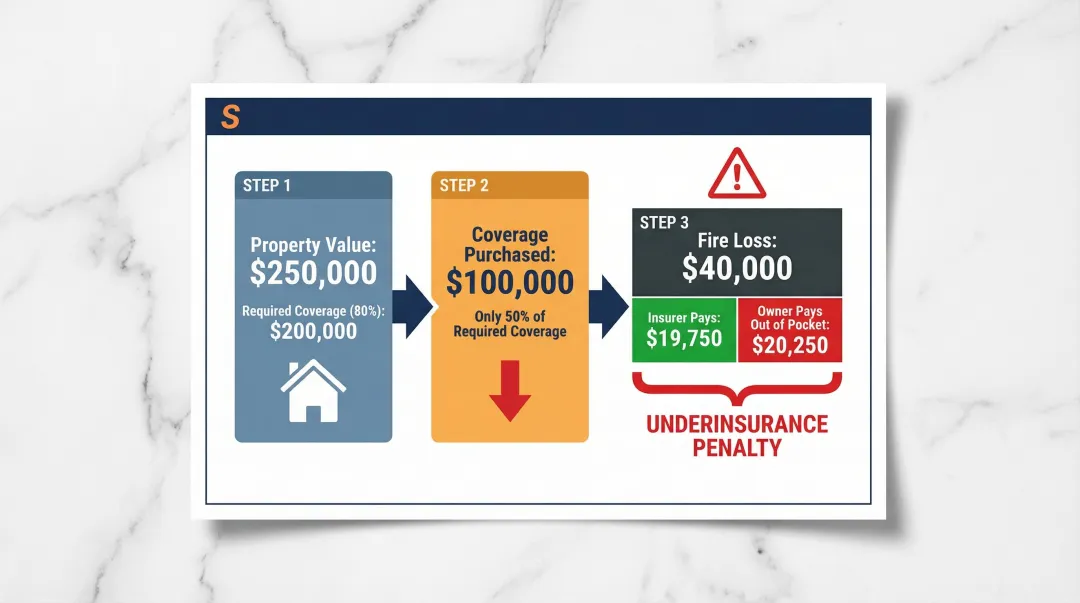 80 percent coinsurance rule restaurant claim payout penalty calculation example
