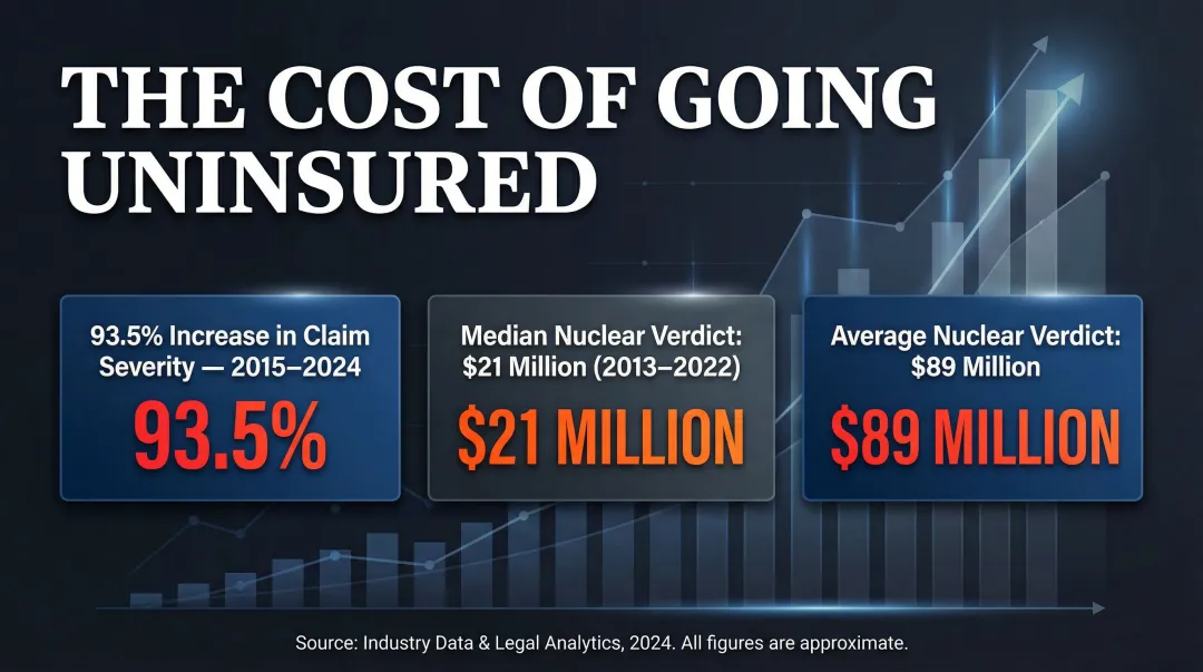 Commercial auto claim severity statistics nuclear verdict data 2015 to 2024
