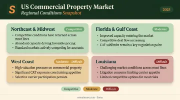 2025 builders risk market conditions by US region comparison infographic
