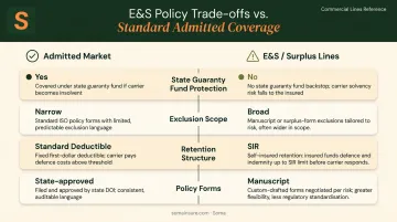 Four key trade-offs between E&S surplus lines and admitted general liability insurance policies