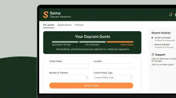 Soma specialty insurance broker daycare program quote application interface