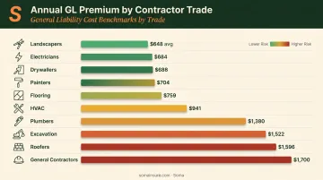 10 contractor trades general liability insurance premiums ranked lowest to highest