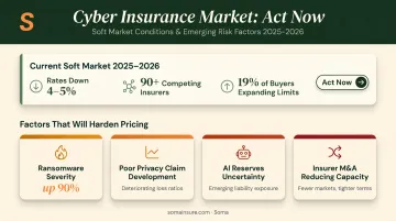 Soft market pricing window versus future hardening factors comparison timeline infographic