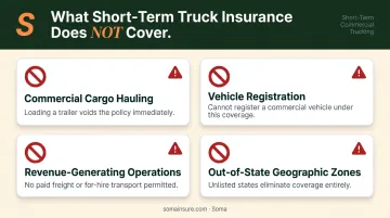 Four critical exclusions in temporary truck insurance policies explained visually
