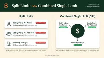 Split limits versus combined single limit CSL commercial auto coverage comparison