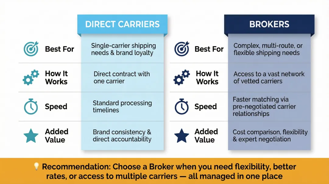 Direct insurance carriers versus brokers side-by-side comparison for contractor coverage