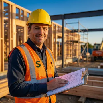General contractor reviewing insurance documents on a New Jersey construction site