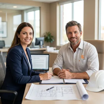 Insurance specialist discussing contractor coverage options with a New Jersey general contractor