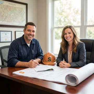 Pennsylvania general contractor discussing insurance coverage with a broker