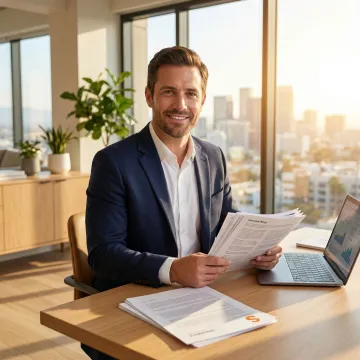 California business owner reviewing general liability insurance policy documents