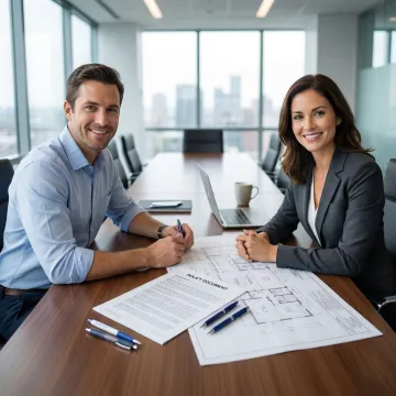 Engineer consulting with insurance broker over engineering liability coverage