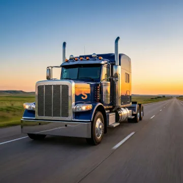 New venture trucking insurance — a semi-truck on an open highway ready for its first haul
