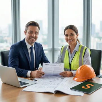 Insurance broker reviewing a general liability policy for a metal erection contractor