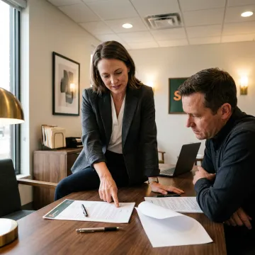 An insurance broker explaining a policy to a nightclub owner.
