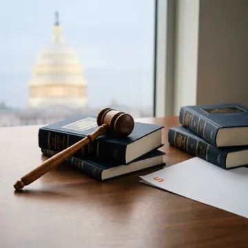 Gavel and law books symbolizing legal practice in Washington D.C.