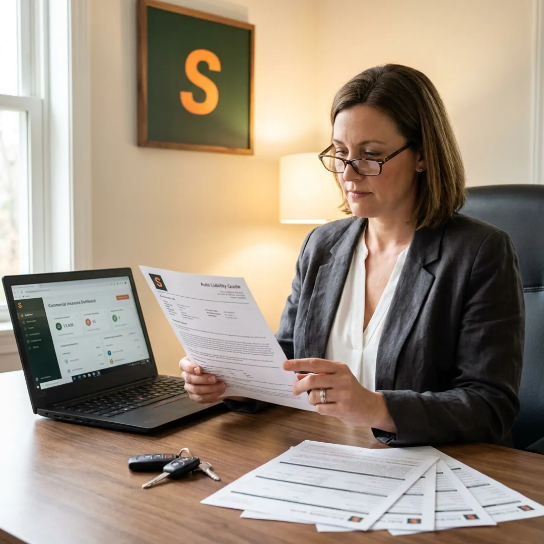 Insurance advisor reviewing auto liability coverage