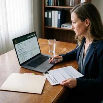 Insurance advisor reviewing home daycare coverage forms