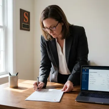 Insurance advisor reviewing daycare coverage application