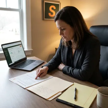 Insurance advisor reviewing daycare coverage application