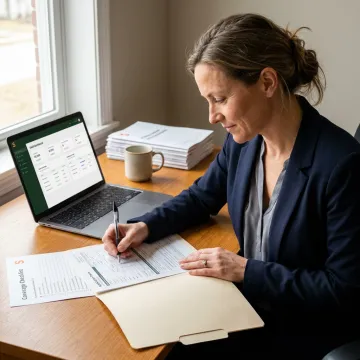 Insurance advisor reviewing daycare coverage application