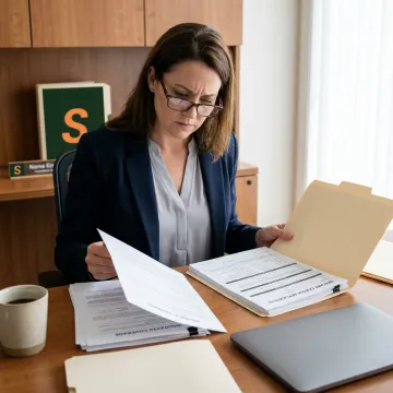 Insurance advisor reviewing daycare coverage documents