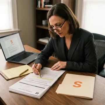 Insurance advisor reviewing daycare coverage documents