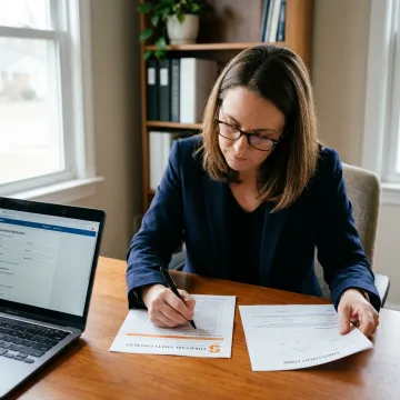 Insurance advisor reviewing daycare application