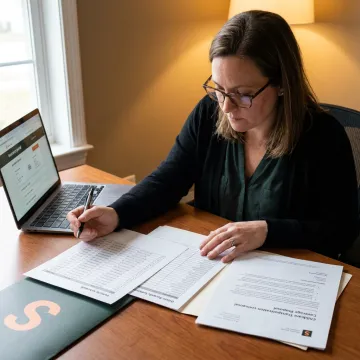 Insurance professional reviewing daycare van coverage