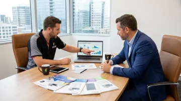 Factory-trained technician consulting Metro Atlanta business on duplex printer selection