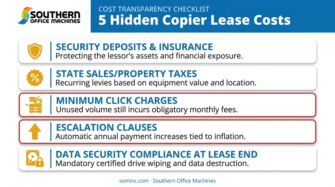 Five hidden fees to check before signing a copier lease