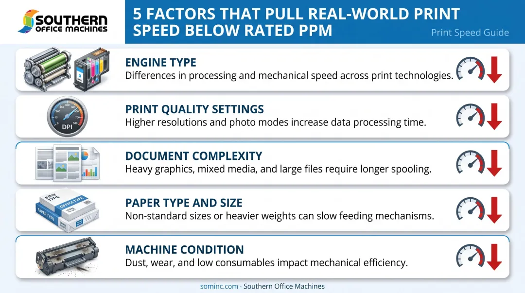 5 factors affecting real-world printer speed performance breakdown