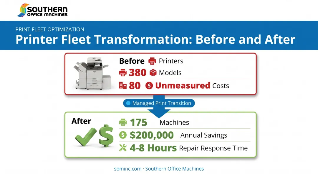 Washington State managed print case study showing device reduction and cost savings