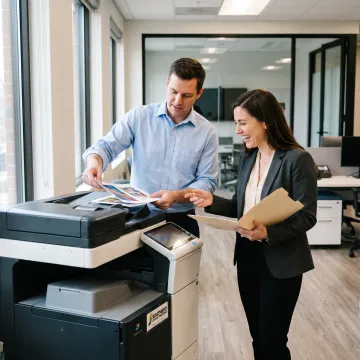 Corporate office using all-in-one fax printer