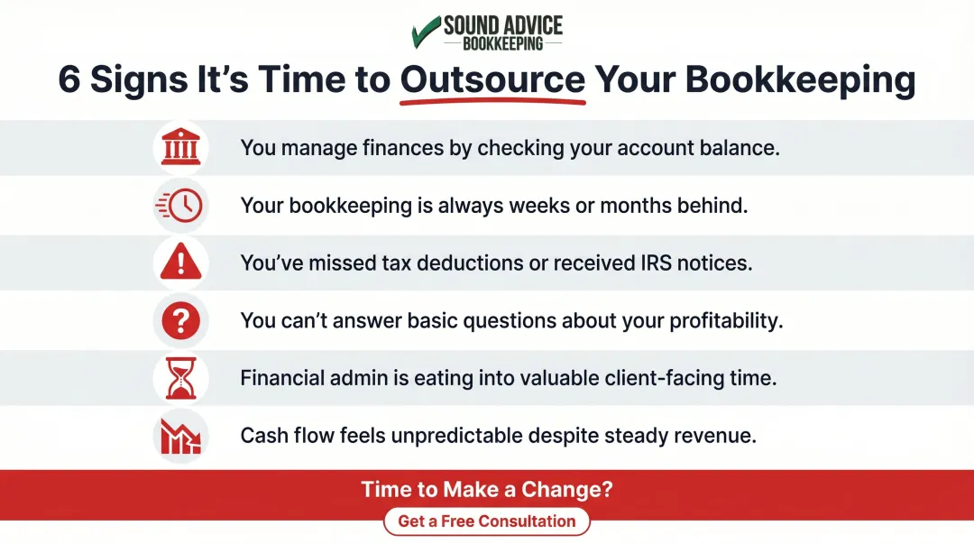 Six warning signs small business owners need outsourced bookkeeping now