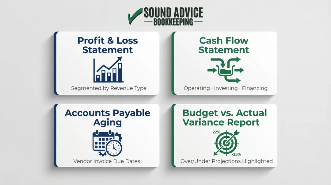 Four core monthly restaurant financial reports bookkeeper should deliver comparison