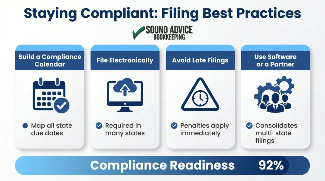 Multistate sales tax filing compliance checklist and best practices process overview